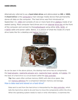 HARD DRIVES How Is Data Read and Stored on a Hard Drive?