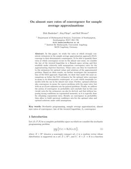 On Almost Sure Rates of Convergence for Sample Average Approximations