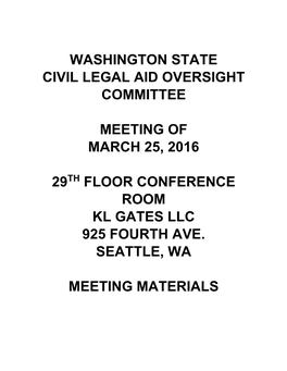 Washington State Civil Legal Aid Oversight Committee