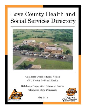 Love County Health and Social Services Directory