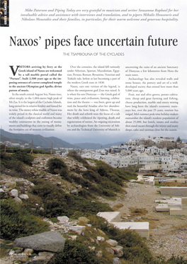 Naxos' Pipes Face Uncertain Future