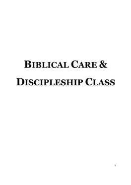 Biblical Care & Discipleship Class