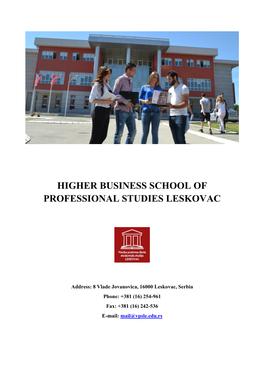 Higher Business School of Professional Studies Leskovac