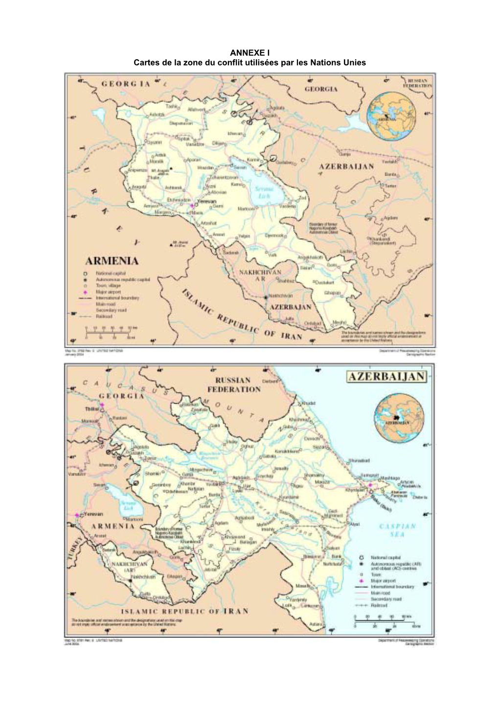 ANNEXE I Cartes De La Zone Du Conflit Utilisées Par Les Nations Unies