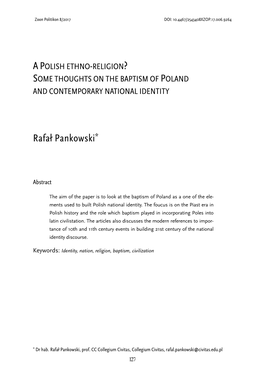 A Polish Ethno-Religion? Some Thoughts on the Baptism of Poland and Contemporary National Identity