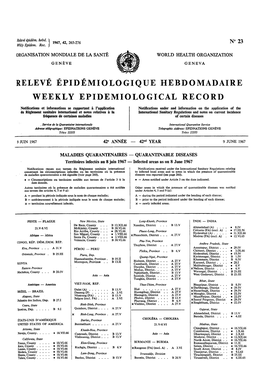 Releve Epidemiologique Hebdomadaire Weekly Epidemiological Record