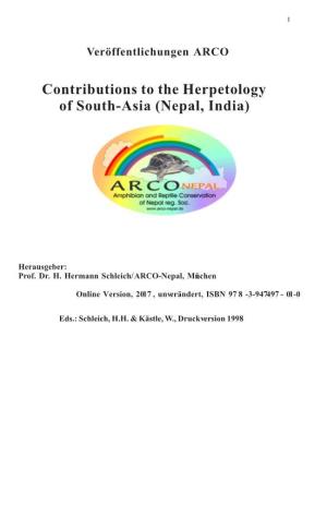 Contributions to the Herpetology of South-Asia (Nepal, India)