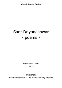 Sant Dnyaneshwar - Poems