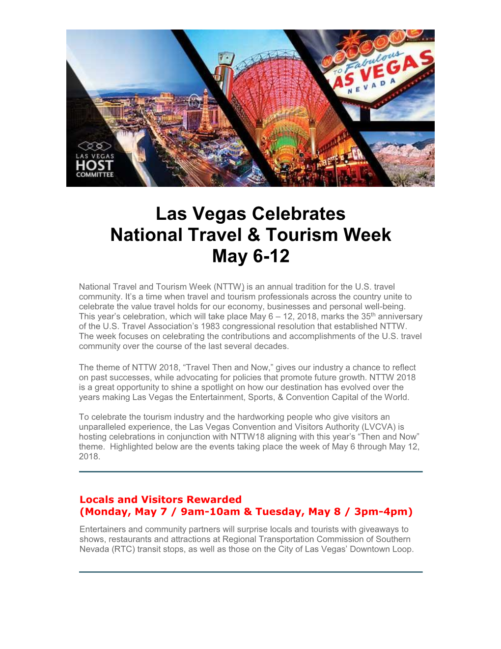 Las Vegas Celebrates National Travel & Tourism Week May 6-12