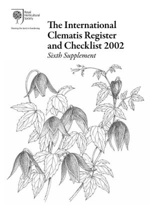 The International Clematis Register and Checklist 2002