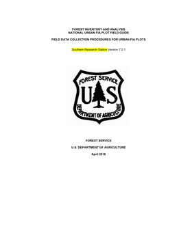 Forest Inventory and Analysis National Urban Fia Plot Field Guide