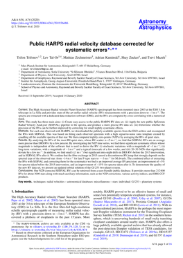 Public HARPS Radial Velocity Database Corrected for Systematic