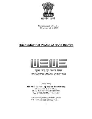 Brief Industrial Profile of Doda District