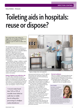 Toileting Aids in Hospitals: Reuse Or Dispose?