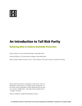 Introduction to Tail Risk Parity