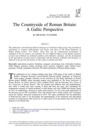 The Countryside of Roman Britain: a Gallic Perspective by MICHAEL FULFORD