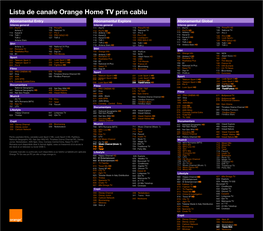 Lista De Canale Orange Home TV Prin Cablu