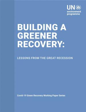 Building a Greener Recovery