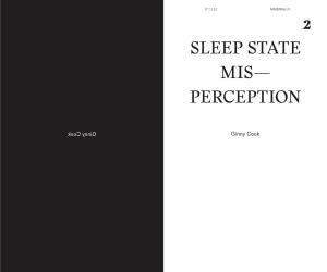 Sleep State Mis— Perception