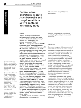 Corneal Nerve Alterations in Acute Acanthamoeba and Fungal