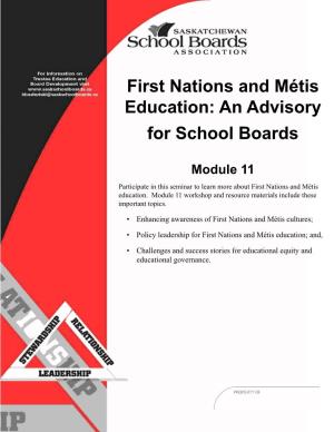 First Nations and Métis Education: an Advisory for School Boards