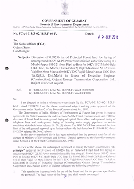 GOVERNMENT of GUJARAT To, the Nodal Officer (FCA)