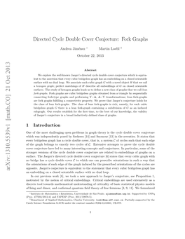 Directed Cycle Double Cover Conjecture: Fork Graphs