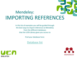 Importing References