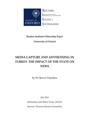 Media Capture and Advertising in Turkey: the Impact of the State on News