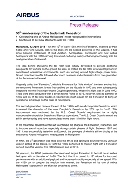 50 Anniversary of the Trademark Fenestron