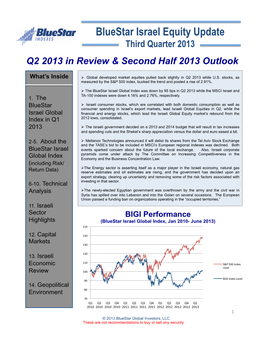 Bluestar Israel Quarterly Update Q3 2013 Final.Pptx