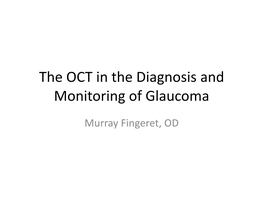 OCT in Glaucoma