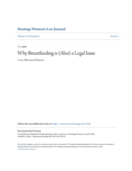 Why Breastfeeding Is (Also) a Legal Issue Corey Silberstein Shdaimah