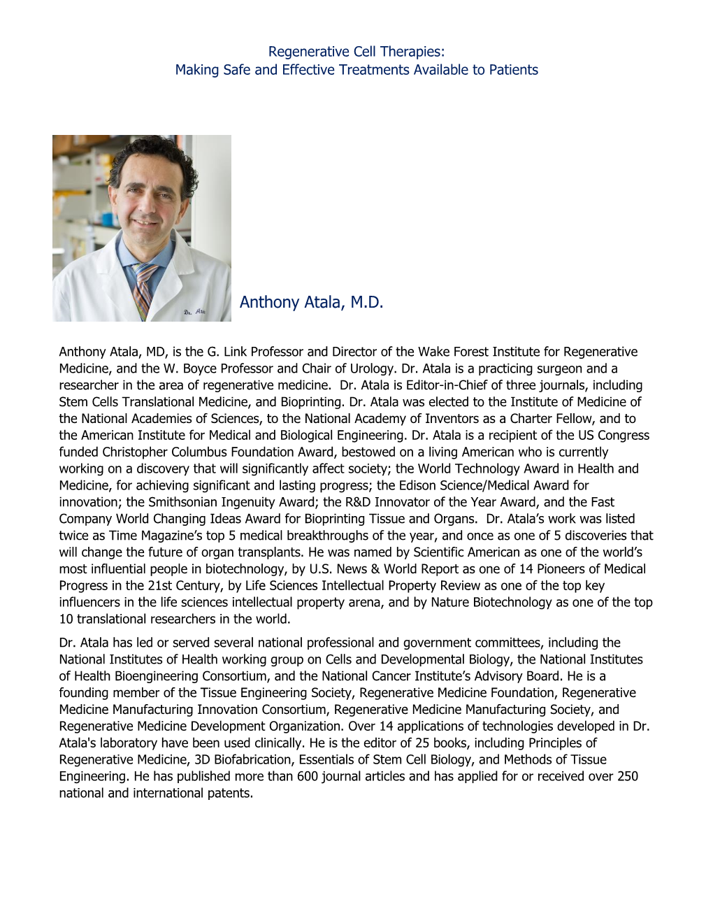 Anthony Atala, M.D