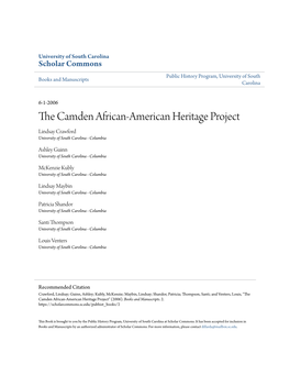 The Camden African-American Heritage Project" (2006)