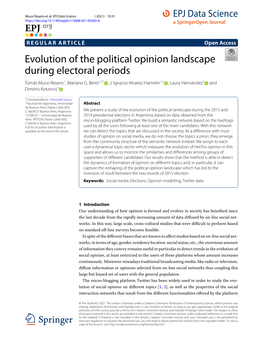 Evolution of the Political Opinion Landscape During Electoral Periods Tomás Mussi Reyero1, Mariano G