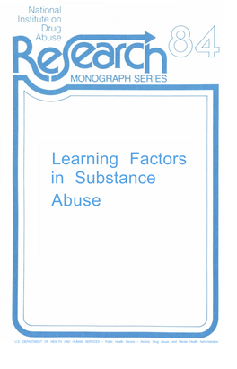 Learning Factors in Substance Abuse