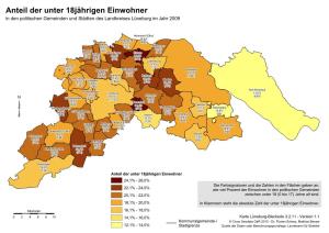 Anteil Der Unter 18Jährigen Einwohner in Den Politischen Gemeinden Und Städten Des Landkreises Lüneburg Im Jahr 2009