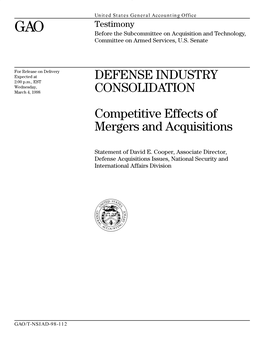 Defense Industry Consolidation