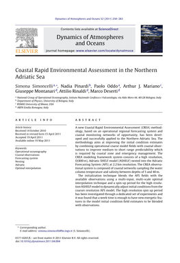 Coastal Rapid Environmental Assessment in the Northern Adriatic