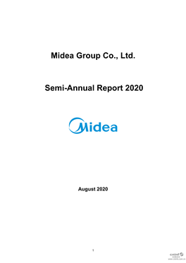 Midea Group Co., Ltd. Semi-Annual Report 2020