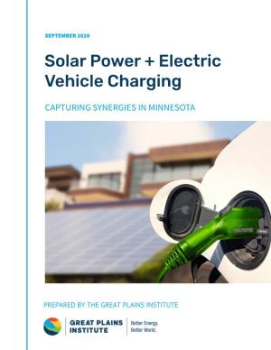 Solar Power + Electric Vehicle Charging