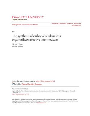 The Synthesis of Carbacyclic Silanes Via Organosilicon Reactive Intermediates Michael J