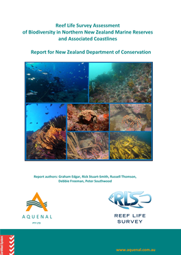 Reef Life Survey Assessment of Biodiversity in Northern New Zealand Marine Reserves and Associated Coastlines