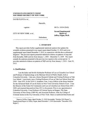 Expert Report Dated October 15, 2010 and in My Supplemental Report Dated December 3,2010, in Connection with the Above-Referenced Litigation