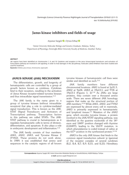 Janus Kinase Inhibitors and Fields of Usage