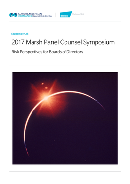2017 Marsh Panel Counsel Symposium: Risk Perspectives for Boards of Directors