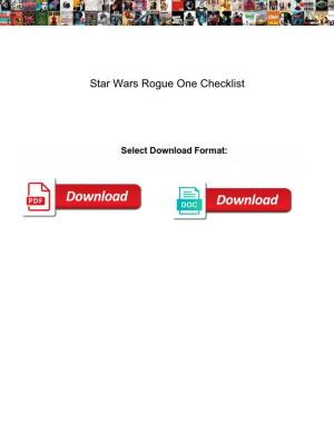 Star Wars Rogue One Checklist