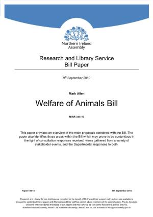 Welfare of Animals Bill