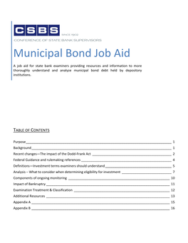 Municipal Bond Job